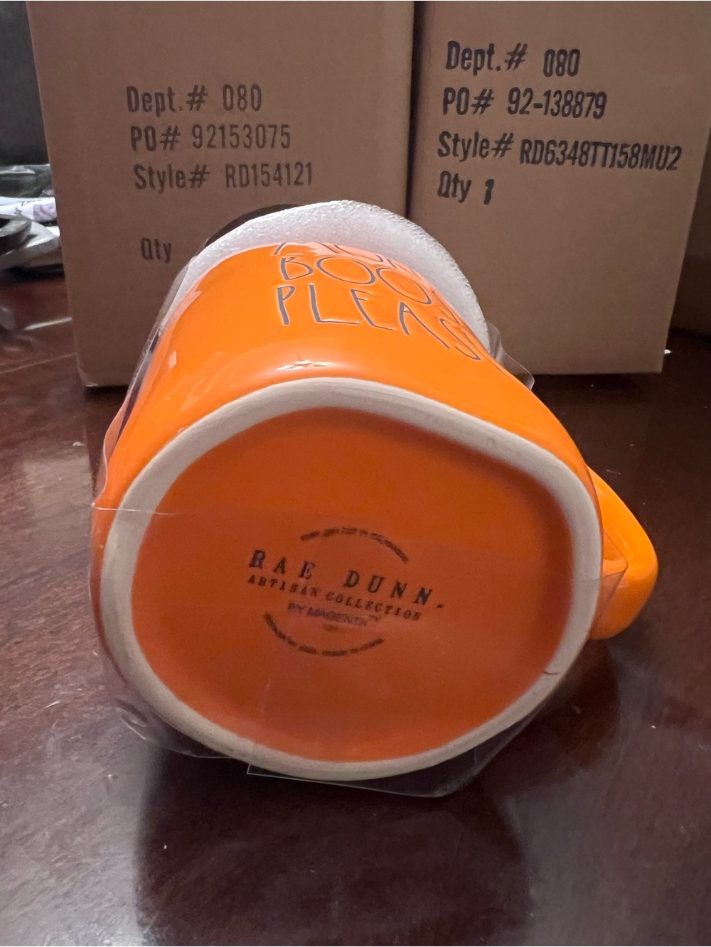 Rae Dunn Orange Halloween Mug with 'More Boos Please' Lettering - Picture 3 of 3